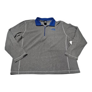 The North Face Blue and Gray Quarter Zip Fleece Pullover XL